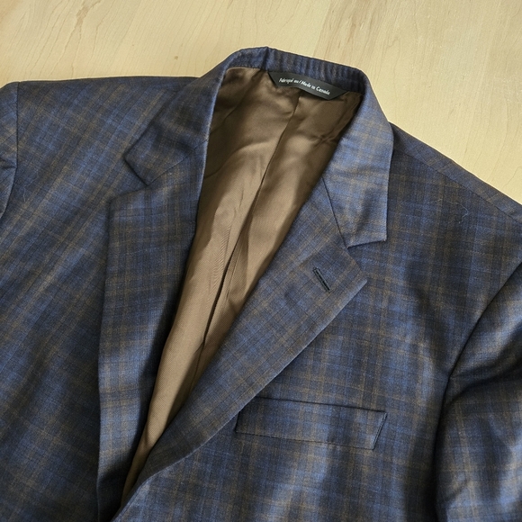 COPPLEY Blue and Brown Plaid Blazer - Picture 4 of 11
